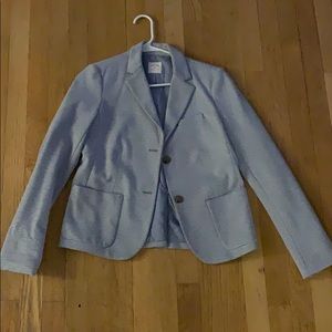 Blue and white striped blazer